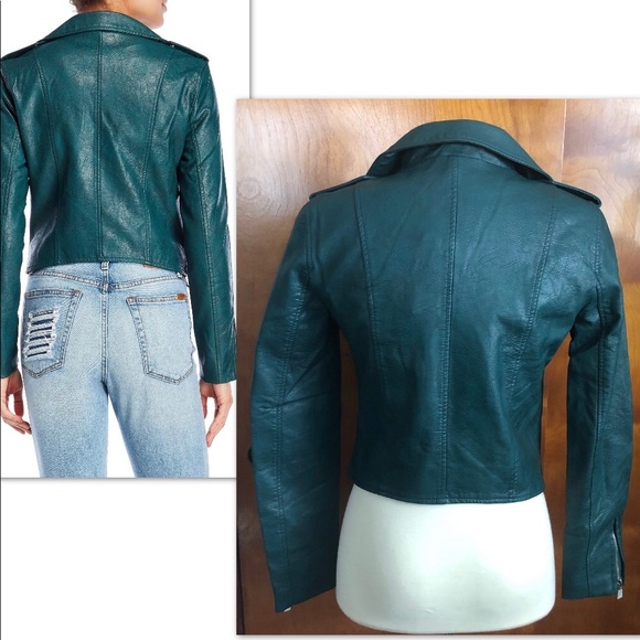 ROMEO & JULIET COUTURE  HUNTER GREENLEATHER JACKET - Picture 5 of 8